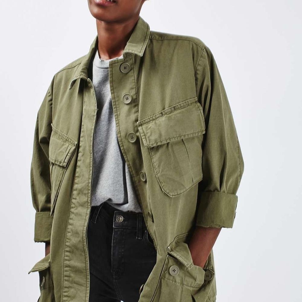 Topshop Oversized Utility Cargo Jacket Size 6